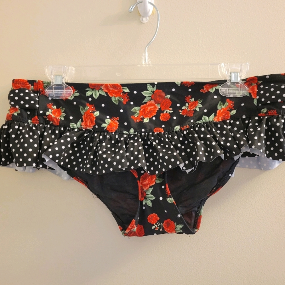 Hot Topic Floral Pattern Swimming Bikini Skirt